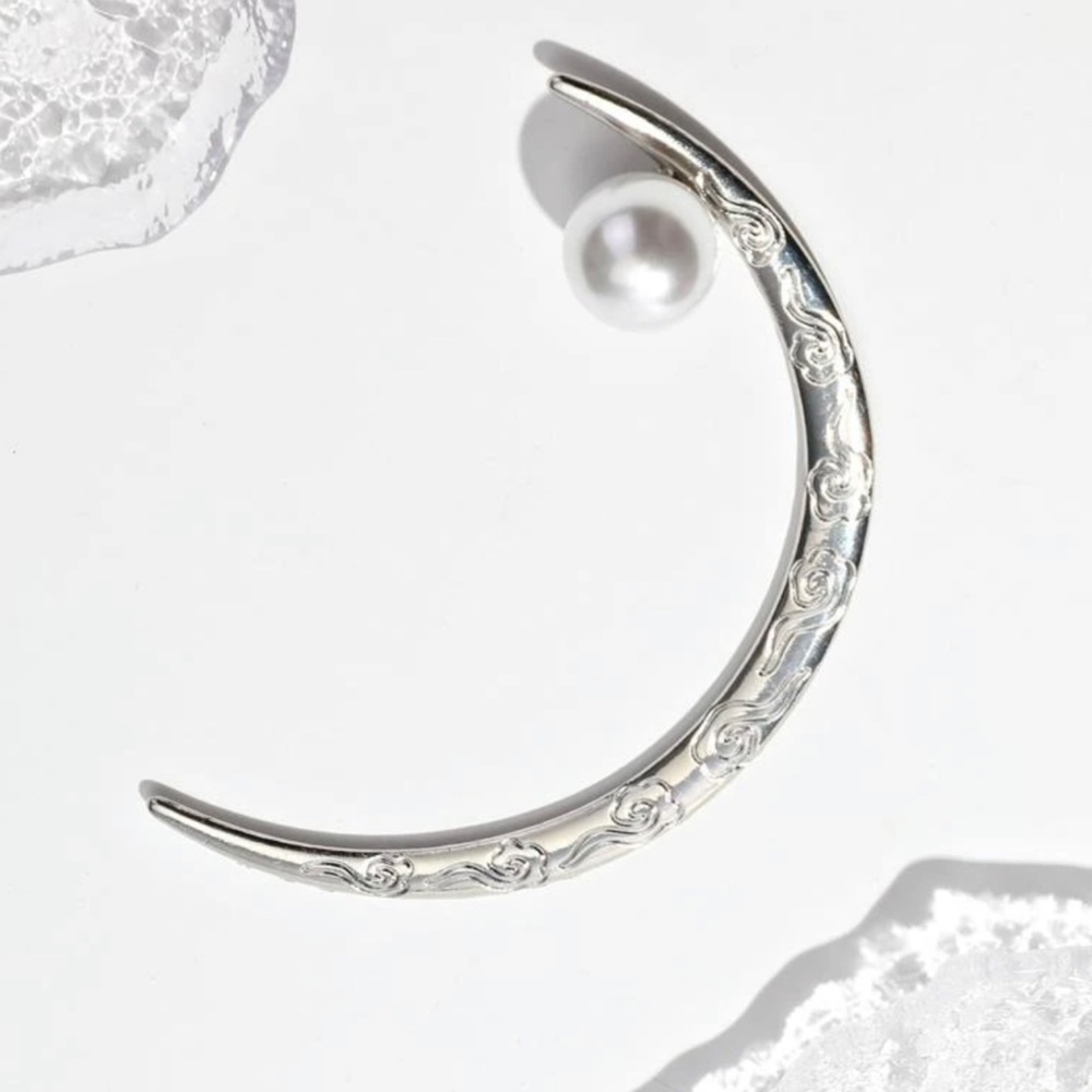 ❀ Elegant Half Moon Faux Pearl Hair Pin Jewelry - Picture 5 of 6